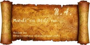 Mahács Aléna névjegykártya